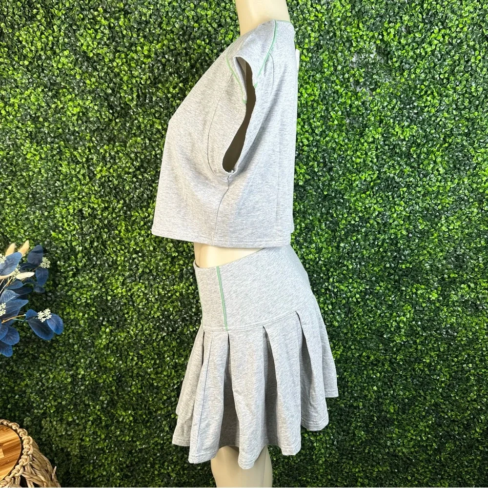Nwt free people home base set Gray Crop Top and‎ Skirt Set nwt